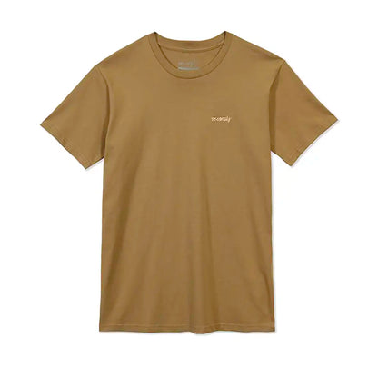 No-Comply Script Embroidered Tee Shirt - Khaki