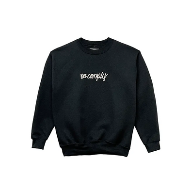 No-Comply Youth Script Crewneck Sweatshirt - Black