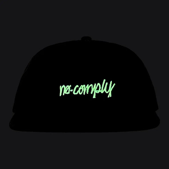 No-Comply Glow in the Dark Script Hat - Olive Green