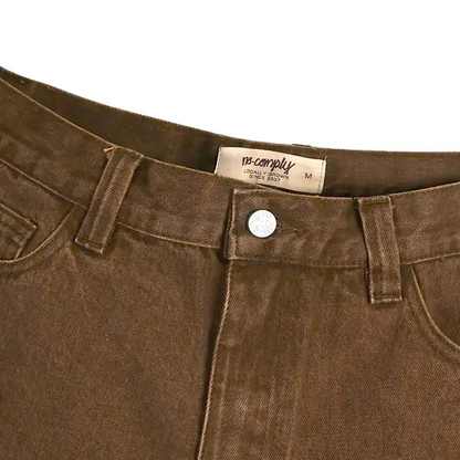 No-Comply Denim Skate Jort - Brown