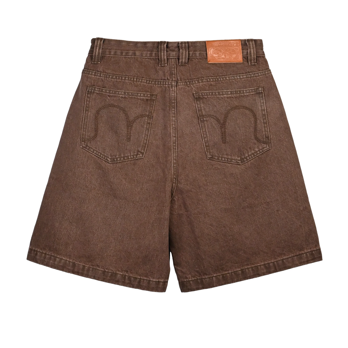 No-Comply Denim Skate Jort - Brown Wash | No-Comply Skateshop