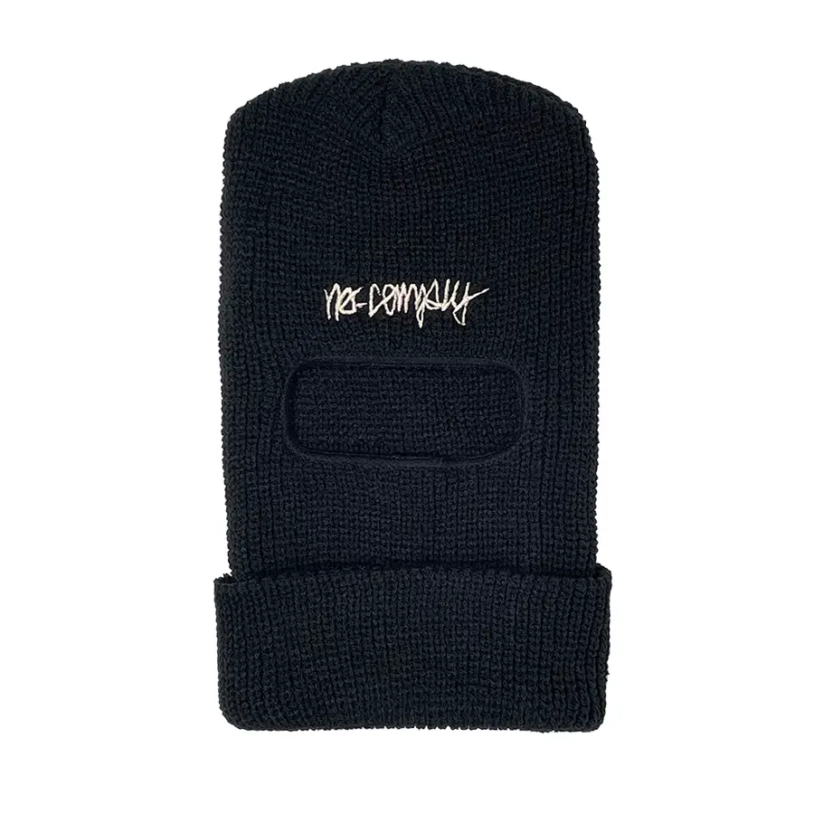 No-Comply Script Check Full Face Beanie - Black