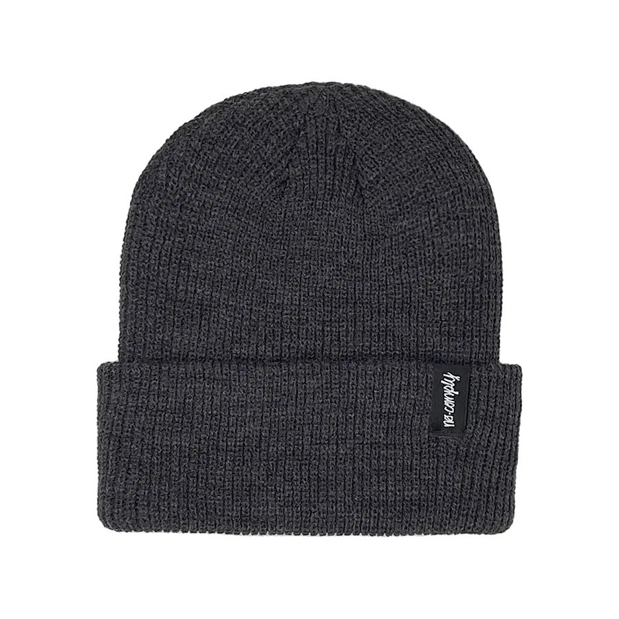 No-Comply Script Check Beanie - Dark Grey