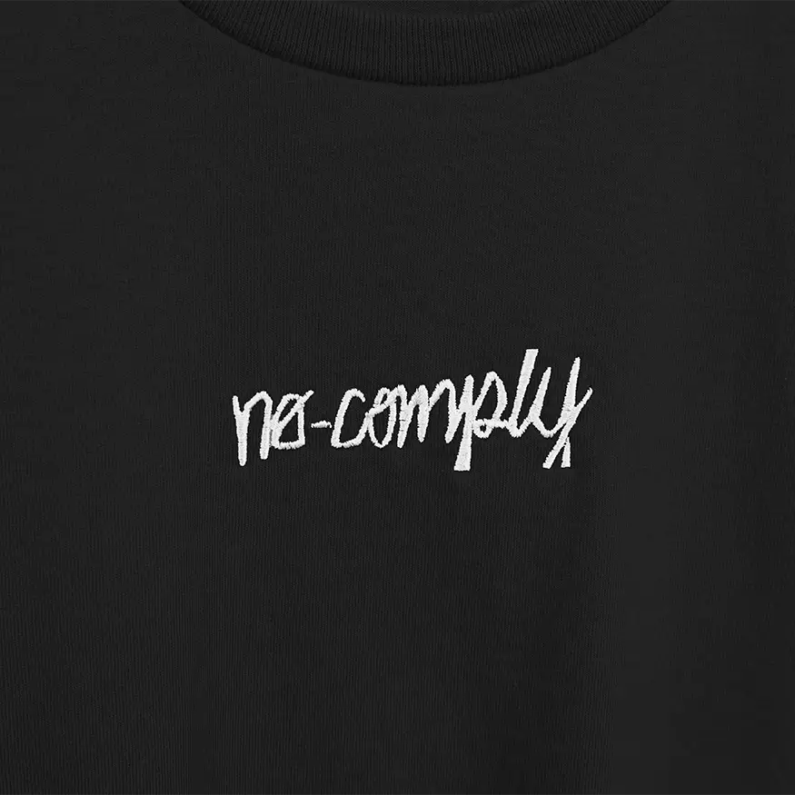 No-Comply Embroidered Script Youth Tee Shirt - Black