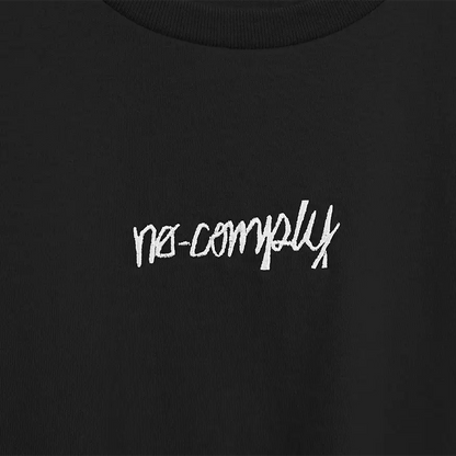 No-Comply Embroidered Script Youth Tee Shirt - Black