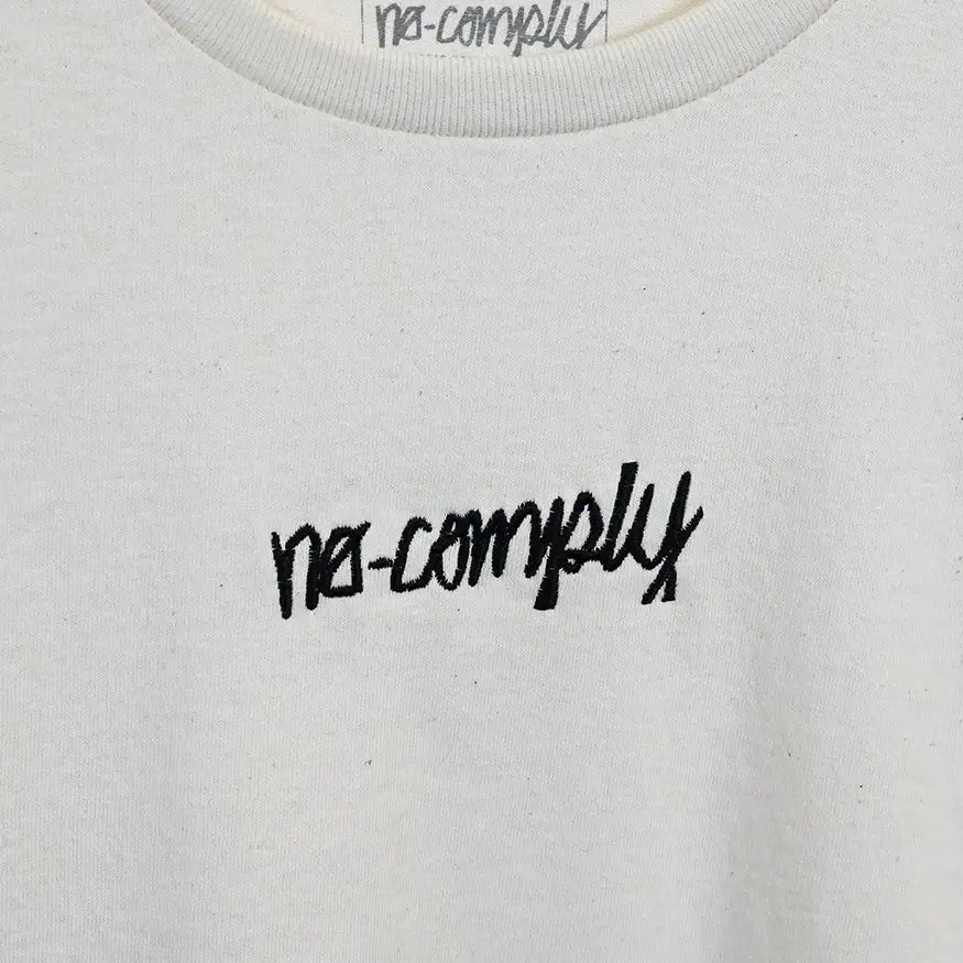 No-Comply Embroidered Script Youth Tee Shirt - White