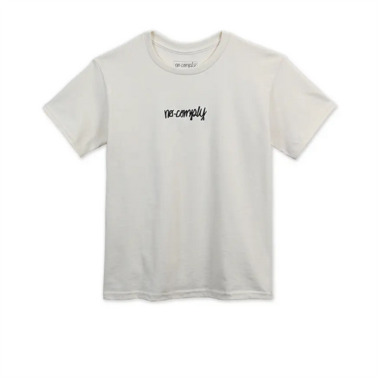 No-Comply Embroidered Script Youth Tee Shirt - White