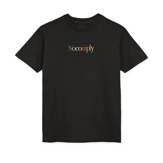 No-Comply Embroidered Us Tee Shirt - Black