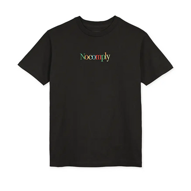 No-Comply Embroidered Us Tee Shirt - Black