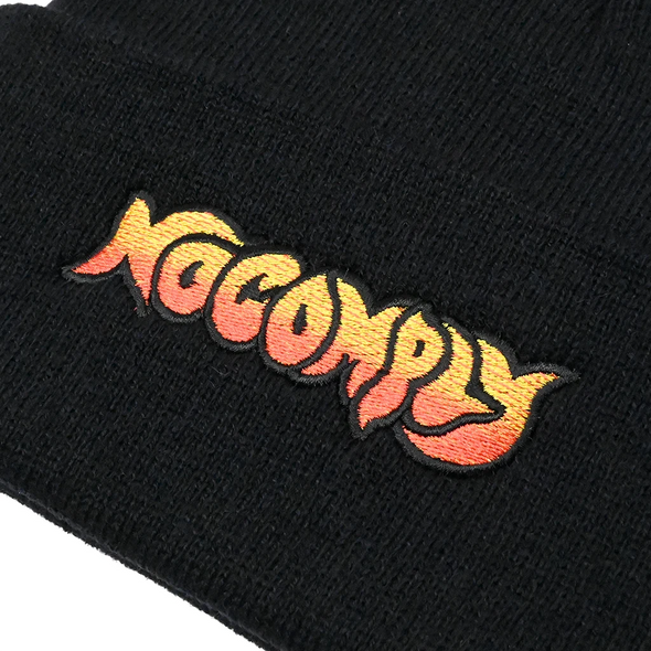 No-Comply Flame Beanie - Black