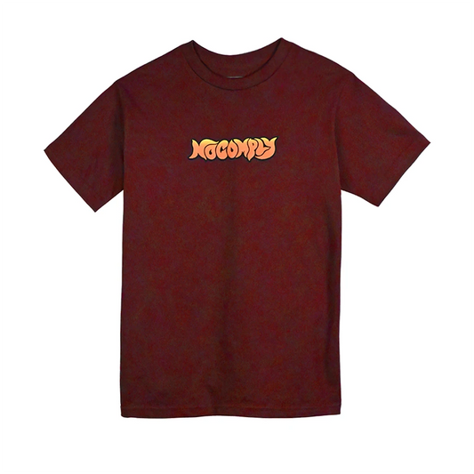 No-Comply Flames Tee Shirt - Burgundy