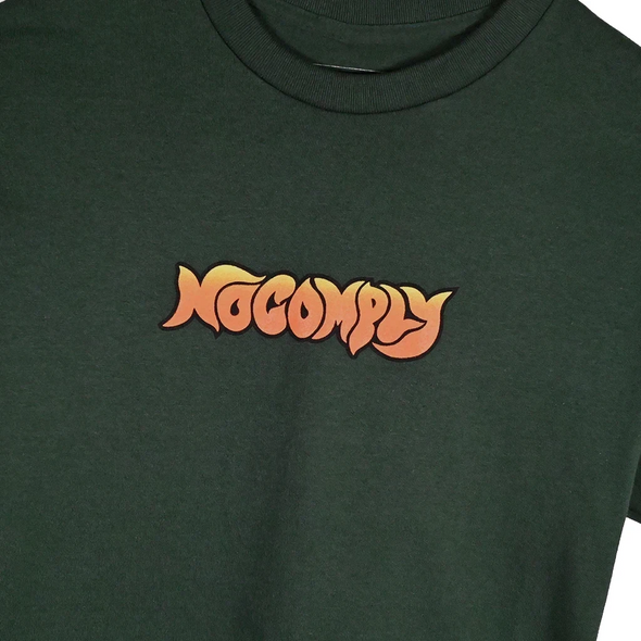 No-Comply Flames Tee Shirt - Forest Green