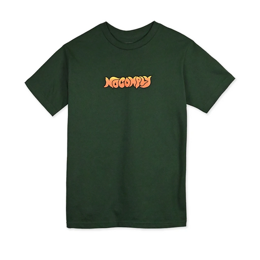 No-Comply Flames Tee Shirt - Forest Green