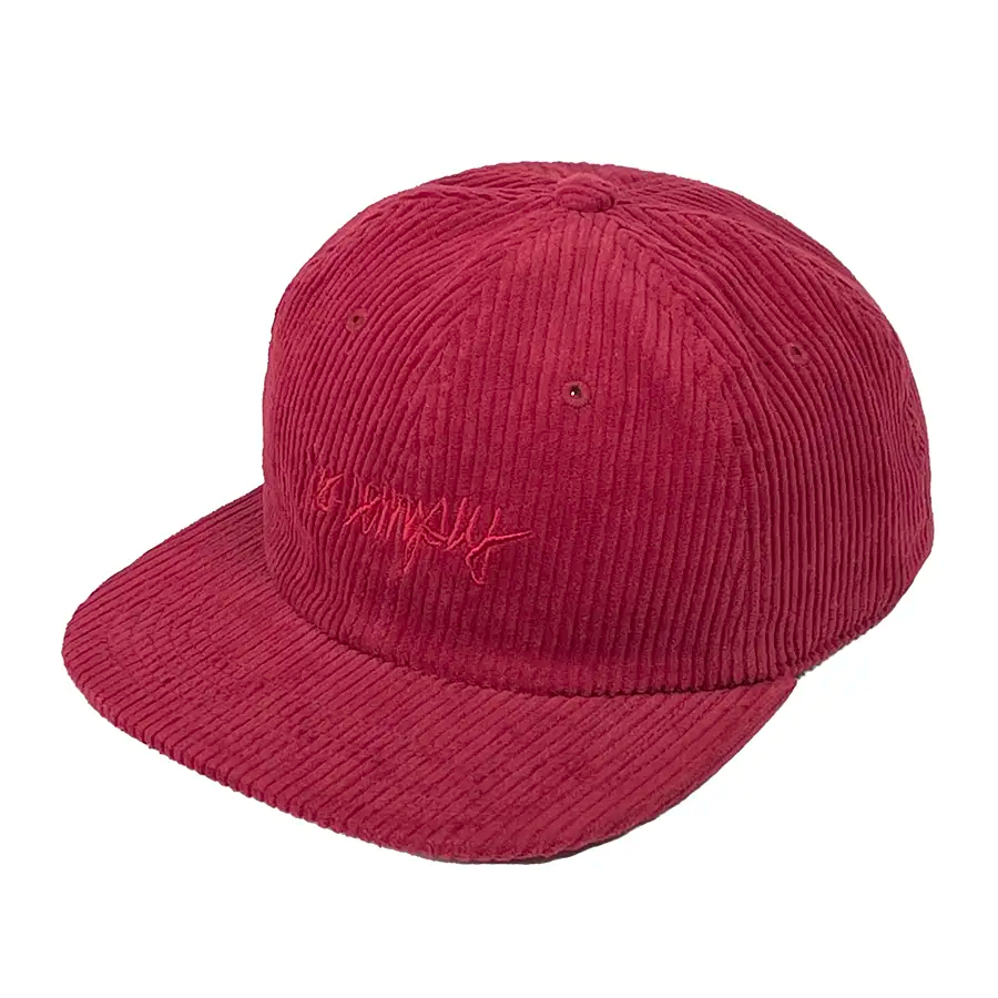 No-Comply Script Check Corduroy Hat - Ruby