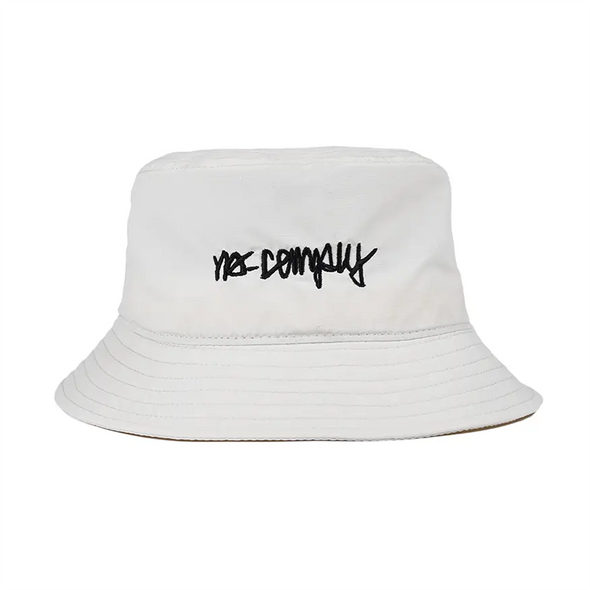 No-Comply Script Check Nylon Bucket Hat - Bone