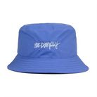 Powder No-Comply Script Check nylon bucket hat with embroidered logo, ideal for casual wear and outdoor style.