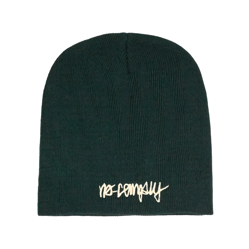 No-Comply Script Check Skull Cap Beanie - Green