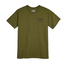 No-Comply Skate Dept. Army Tee Shirt in olive green with black logo on chest, 100% cotton, screen printed in Texas.