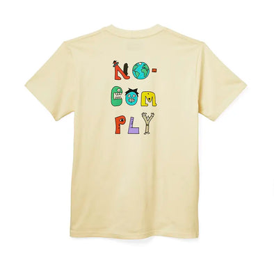 Camiseta ganadora del diseño de cubierta del 16.º aniversario de No-Comply - Crema
