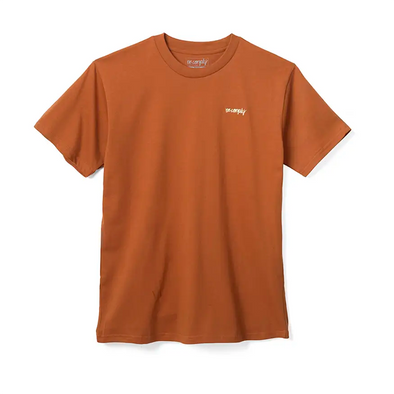 No-Comply Script Embroidered Tee Shirt - Orange