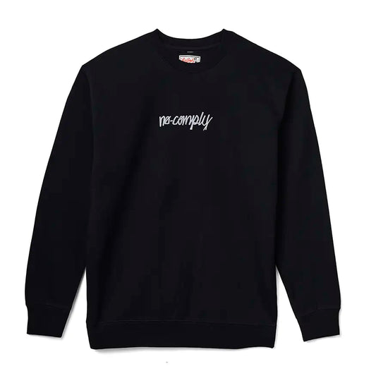 No-Comply Script Logo Crewneck Sweatshirt - Black