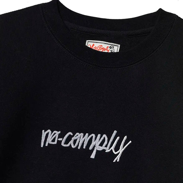 No-Comply Script Logo Crewneck Sweatshirt - Black