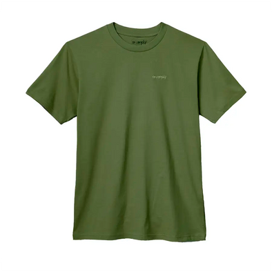 No-Comply Script Embroidered Tee Shirt - Olive