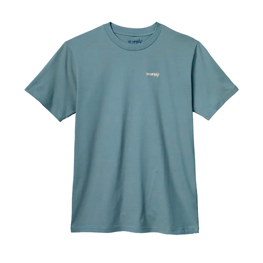 No-Comply Script Embroidered Tee Shirt - Carolina Blue