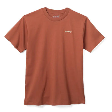 No-Comply Script Embroidered Tee Shirt - Rust