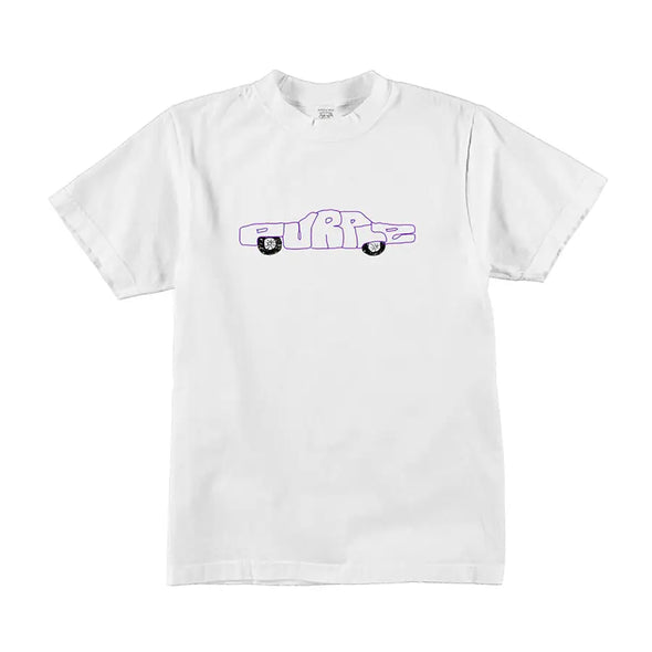 Purple Wax Slab Tee Shirt - White