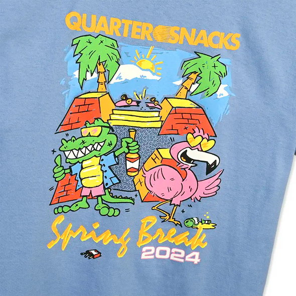 Quartersnacks Spring Break Tee Shirt - Carolina Blue