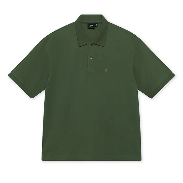 Stüssy Pigment Dyed Pique Polo Shirt - Green