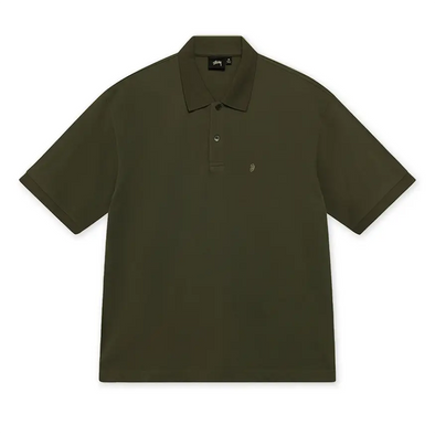 Stüssy Pigment Dyed Pique Polo Shirt- Brown