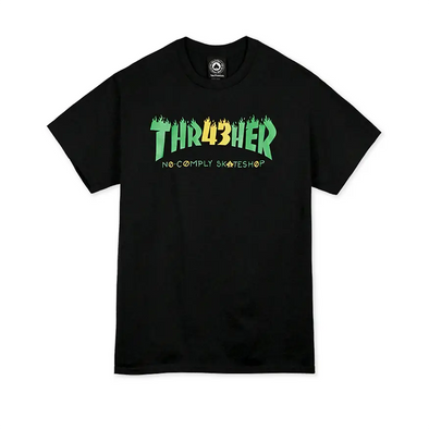 Thrasher Magazine x No-Comply 43 Flame Logo Tee Shirt - Black