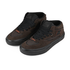 A pair of Brown and black Vans Skateboarding Half Cab Wafflecup skateboard sneakers by Dick Rizzo on a white background