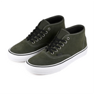 A pair of Obsidian Fern Vans Skateboarding Skate Authentic Mid skateboard sneakers on a white background