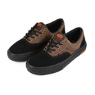 A pair of Vans Era Wafflecup sneakers in black and brown with a visible brand logo on a white background