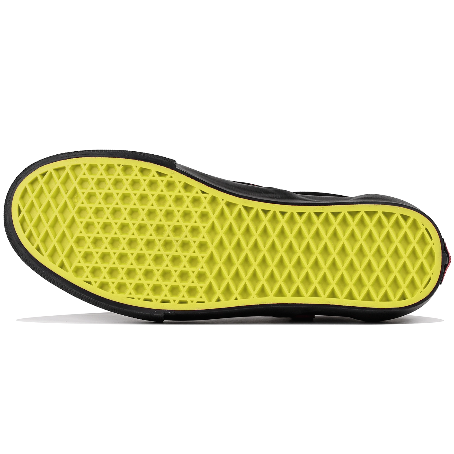 Yellow sole of Vans Skateboarding Skate Half Cab men's skateboard sneaker on white background