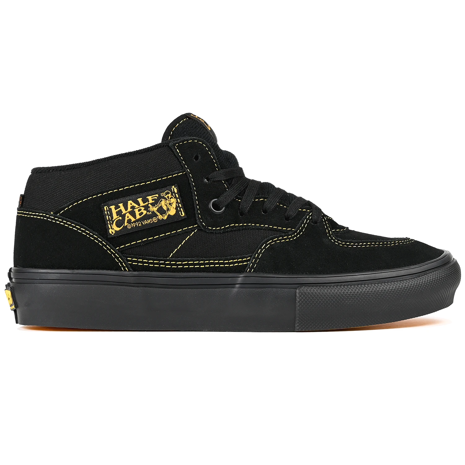 Black Vans Skateboarding Skate Half Cab men's skateboard sneaker on white background