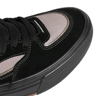 Toe box of Black and peyote Vans Skateboarding Skate Half Cab Wafflecup men's skateboard sneaker on a white background