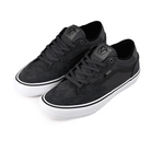 A pair of asphalt and white Vans Skateboarding Rowan Zorilla pro model men's skateboard sneakers on a white background