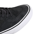 Toe box of Asphalt and white Vans Skateboarding Rowan Zorilla pro model men's skateboard sneaker on a white background