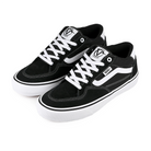 A pair of Black and true white Vans Skateboarding Skate Rowan Zorilla pro model skateboard sneakers on a white background