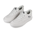 A pair of white Vans Skateboarding Skate Safe Low Men's skateboard sneakers on white background