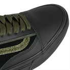 Toe box of Black Vans Skateboarding x Willow Voges Fernandes Skate Wafflecup skateboard sneaker on a white background