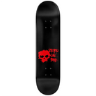 Zero Skateboards New Blood Text Deck 8.25, black with red skull graphic, grip tape sold separately, veneer color may vary.