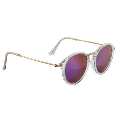 Glassy Klein Polarized Sunglasses - Clear/Pink Mirror