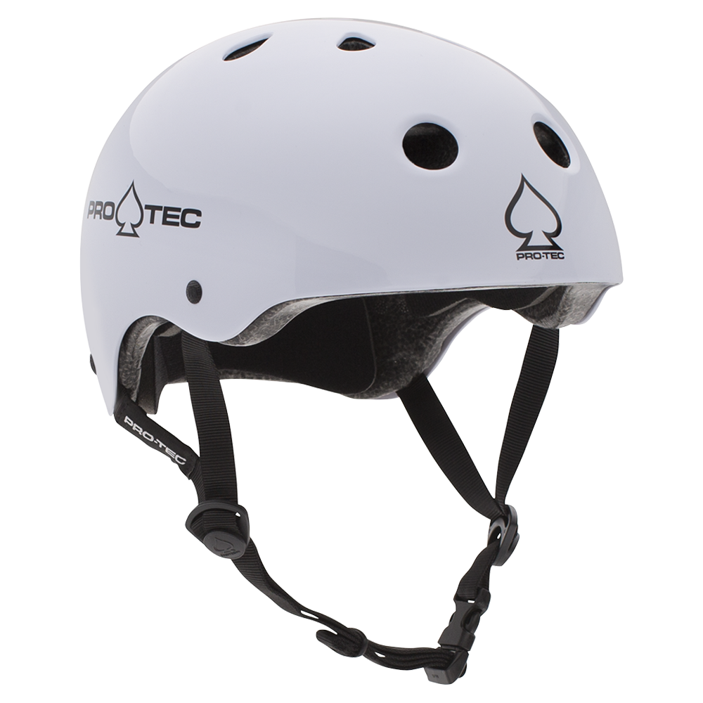 Pro-Tec Classic Skate Certified Helmet - Gloss White | No-Comply