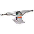 Polished silver Independent skateboard truck with two orange bushings available at No-Comply Skate Shop in Austin, TX