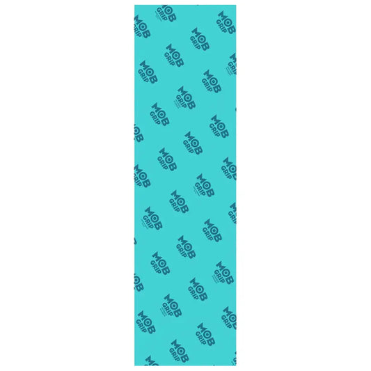 9 inch by 33 inch sheet of clear blue Mob Griptape, available at No-Comply Skate Shop in Austin, TX